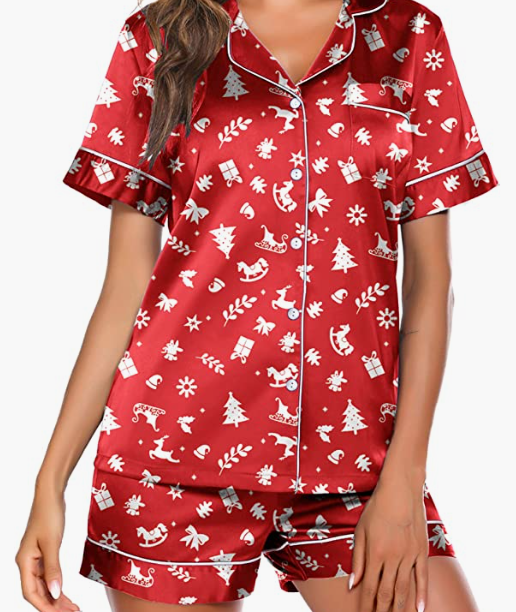 Sleepwear Short Sleeve Button Down Loungewear Pjs Shorts Set