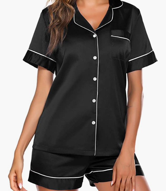 Sleepwear Short Sleeve Button Down Loungewear Pjs Shorts Set