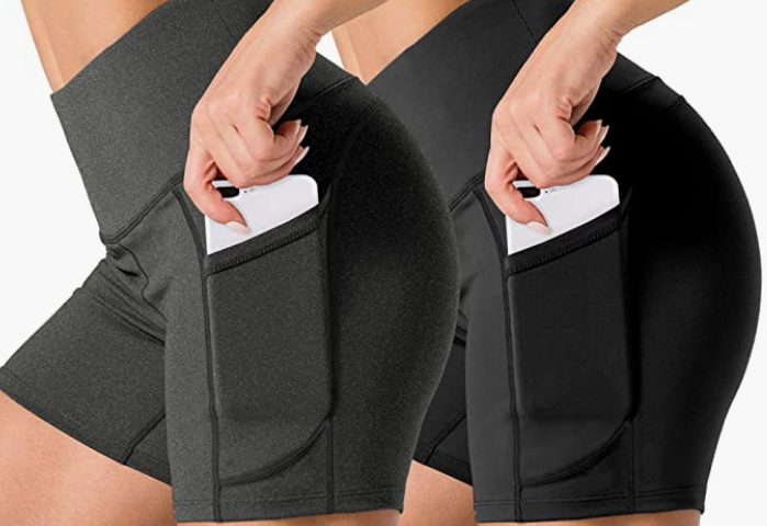 Workout Gym Running Biker Compression Shorts with Pockets