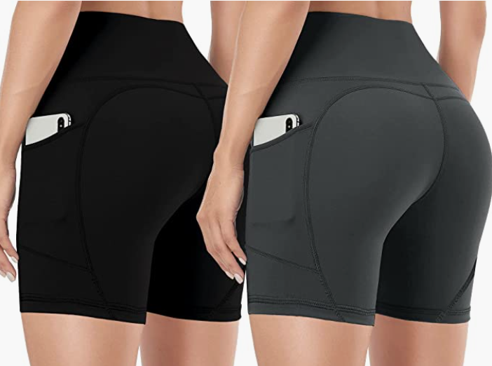 Workout Gym Running Biker Compression Shorts with Pockets