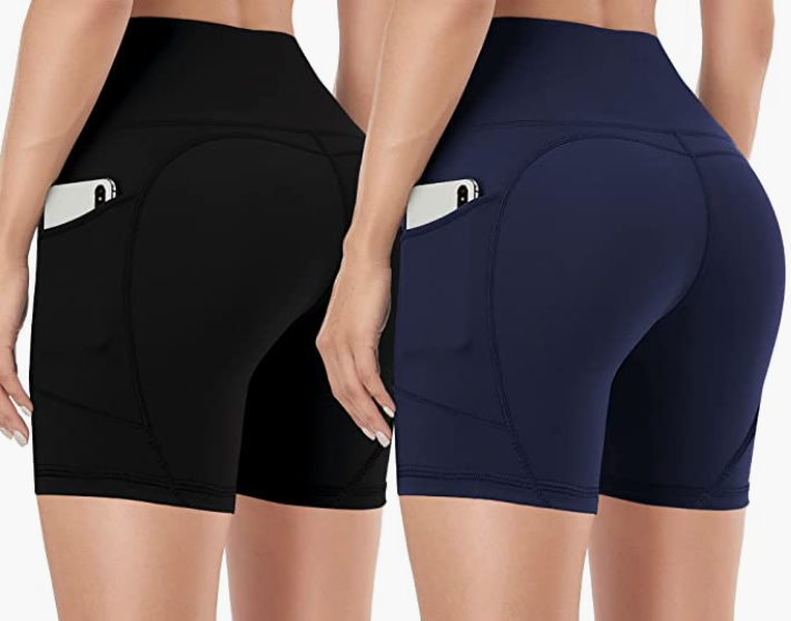 Workout Gym Running Biker Compression Shorts with Pockets