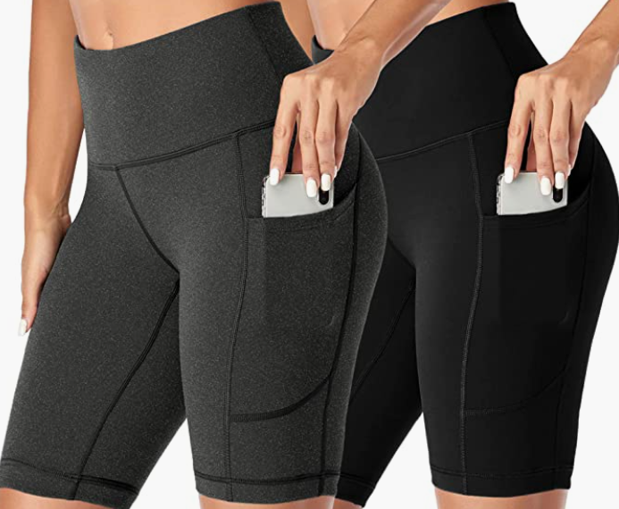 Workout Gym Running Biker Compression Shorts with Pockets