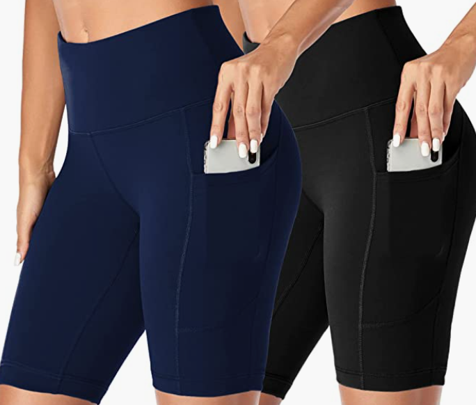 Workout Gym Running Biker Compression Shorts with Pockets