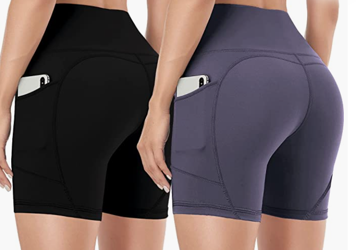 Workout Gym Running Biker Compression Shorts with Pockets
