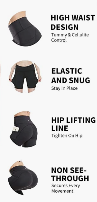 Workout Gym Running Biker Compression Shorts with Pockets