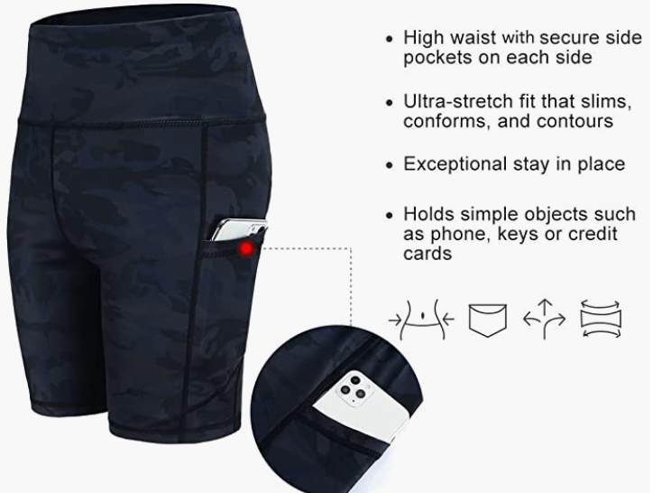 Workout Gym Running Biker Compression Shorts with Pockets
