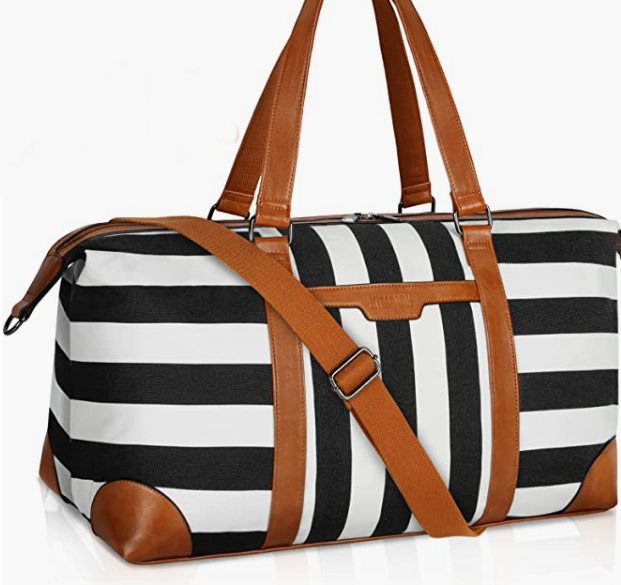 Waterproof Carry On Bag Canvas Overnight Bag with Toiletry Bag