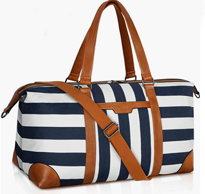 Waterproof Carry On Bag Canvas Overnight Bag with Toiletry Bag