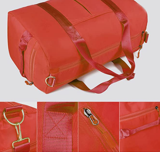 Travel Bags With Shoes Compartment And Pocket & Trolley Sleeve Bag Army Green