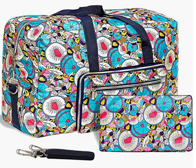 Women Carry on Travel Bag Over Luggage with Shoulder Strap