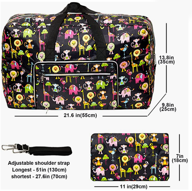Women Carry on Travel Bag Over Luggage with Shoulder Strap