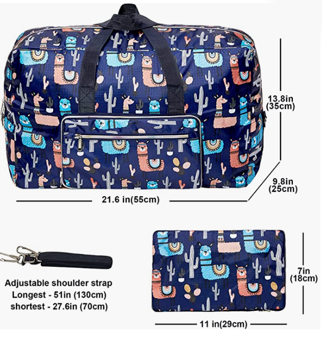 Women Carry on Travel Bag Over Luggage with Shoulder Strap