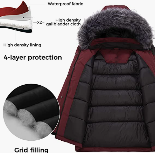 Winter Coat Long Quilted Thicken Fur Hood