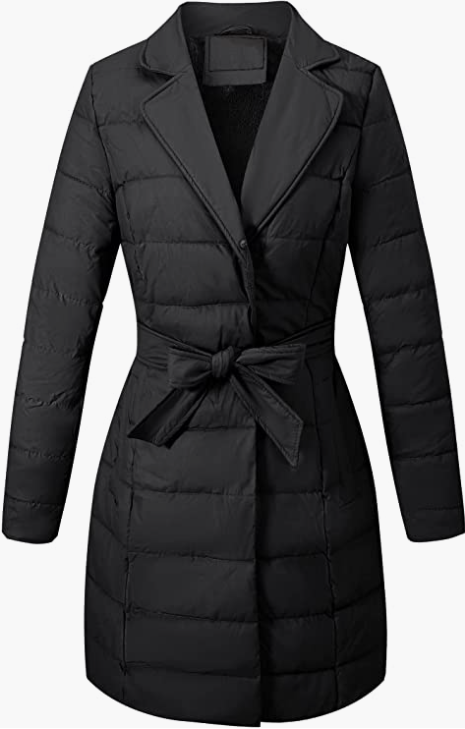 Bubble Coats with Detachable Fur Collar Leather Puffer