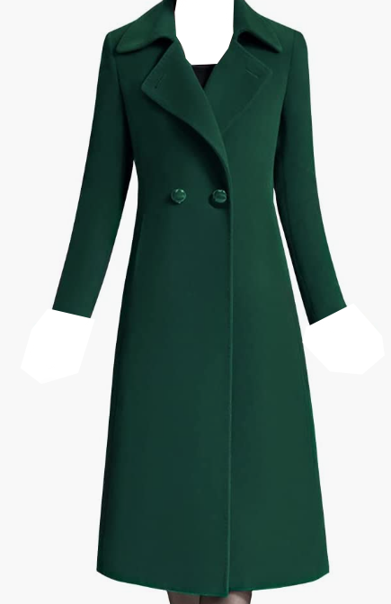 WARM Thicken Warm Wool Blend Coat GREEN