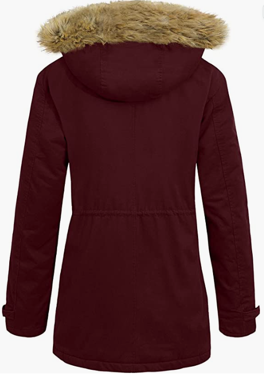 Women's Winter Coats Hooded with Fur Trim