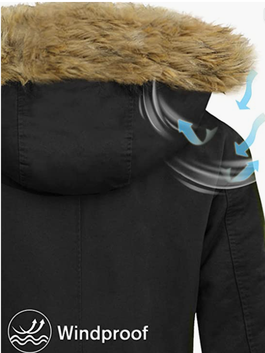 Women's Winter Coats Hooded with Fur Trim
