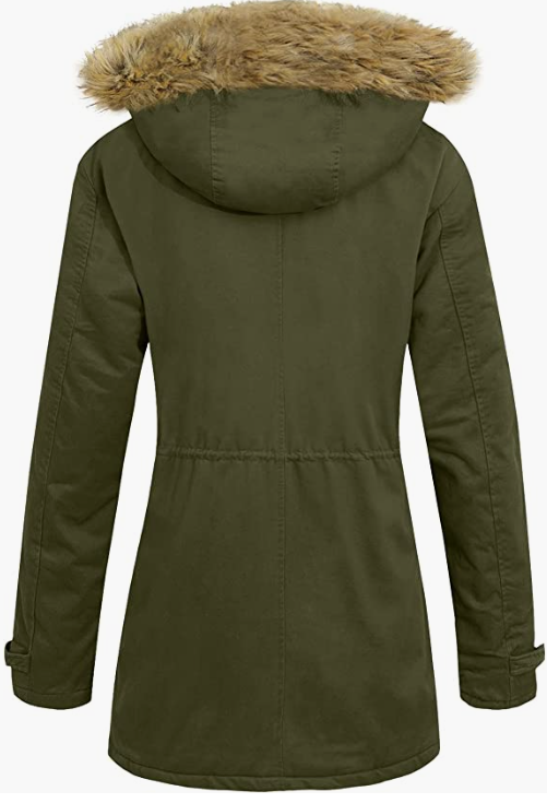 Women's Winter Coats Hooded With Fur Trim