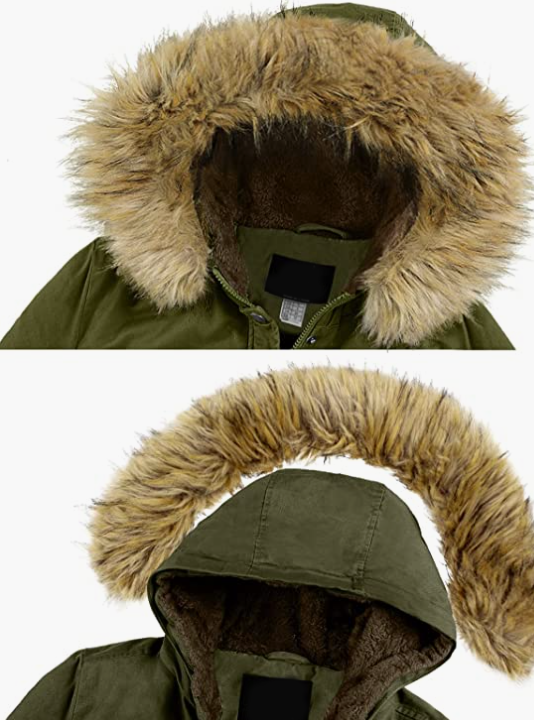 Women's Winter Coats Hooded With Fur Trim