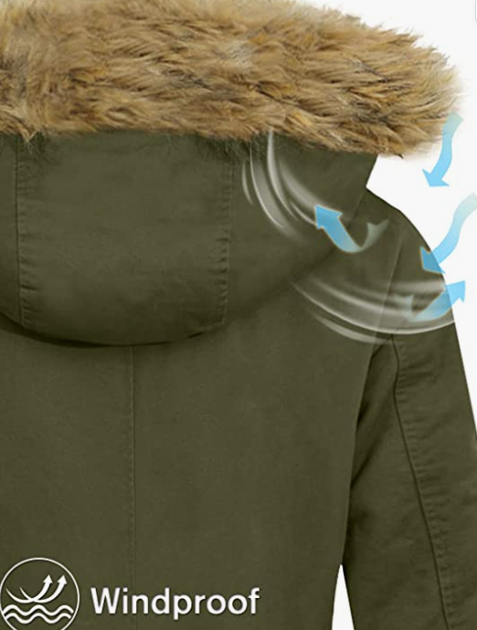 Women's Winter Coats Hooded With Fur Trim