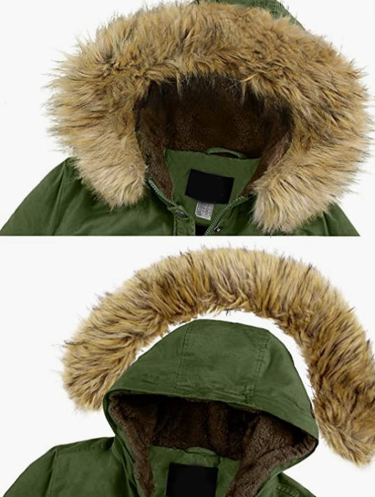 Women's Winter Coats Hooded With Fur Trim