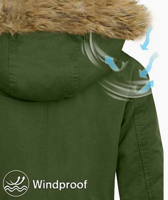 Women's Winter Coats Hooded With Fur Trim
