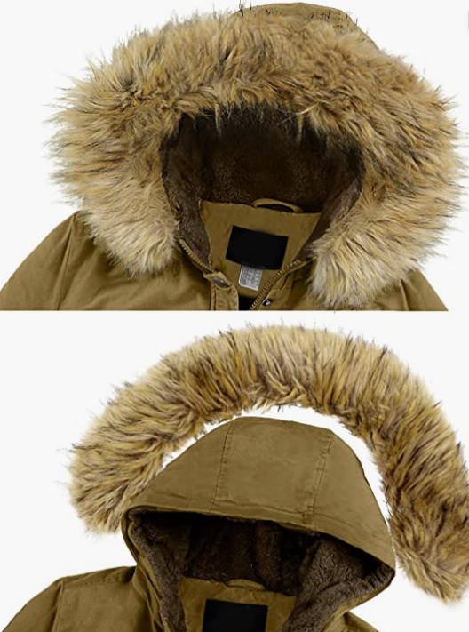 Women's Winter Coats Hooded With Fur Trim