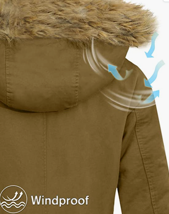 Women's Winter Coats Hooded With Fur Trim