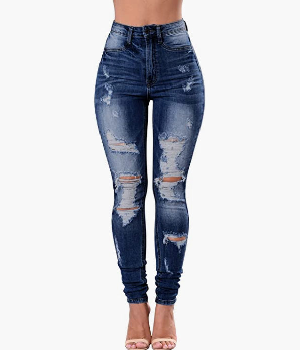 Ripped Jeans Slim Fit Butt Lifting