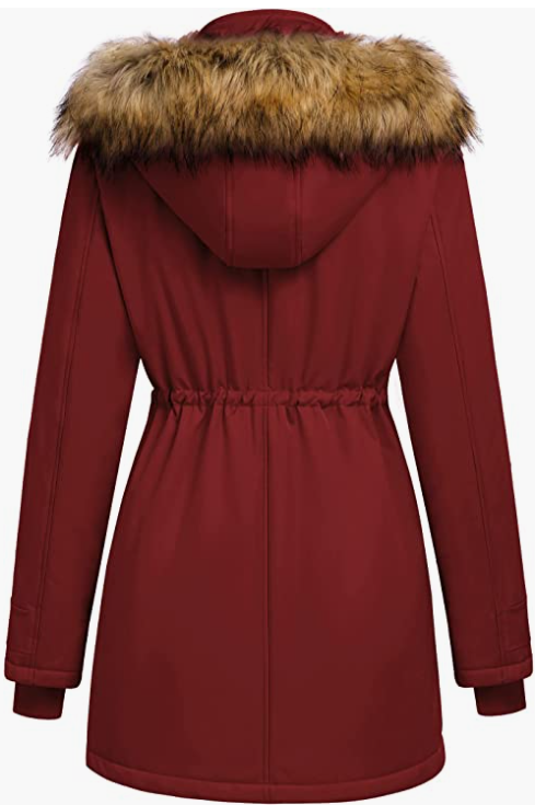 Womens Hooded Warm Winter Coats with Faux Fur