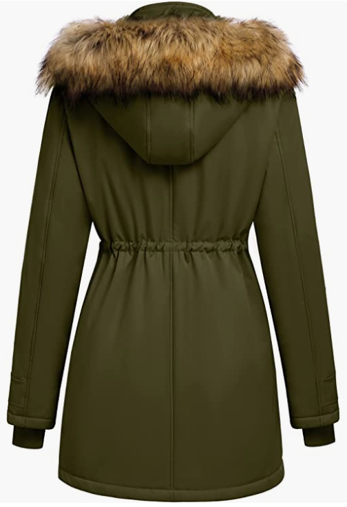 Womens Hooded Warm Winter Coats with Faux Fur