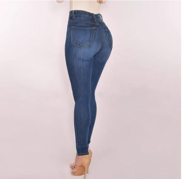 Ecupper Womens Skinny Fit Jeans Stretch High Waist Denim Jeggings with Pockets