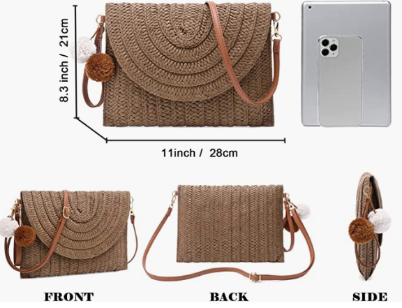 Beach Purse Envelope Woven Crossbody Bags