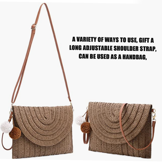 Beach Purse Envelope Woven Crossbody Bags