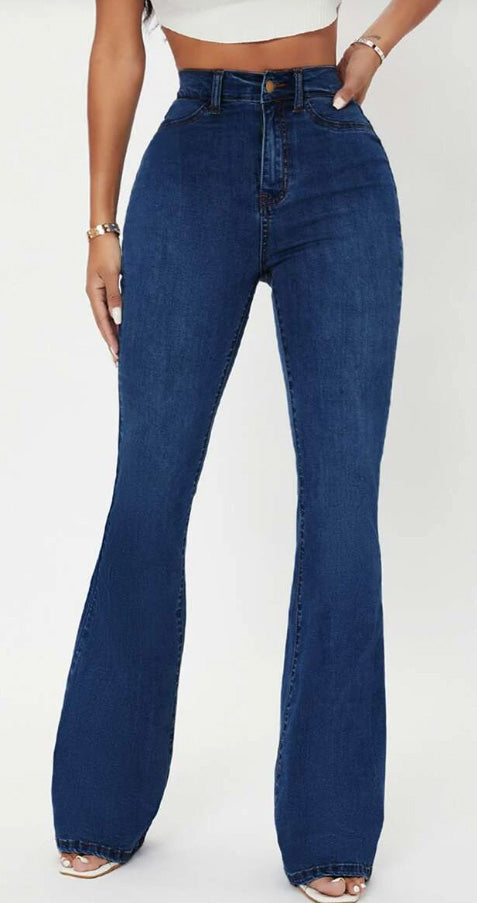 Curvy High Waist Flare Leg Jeans