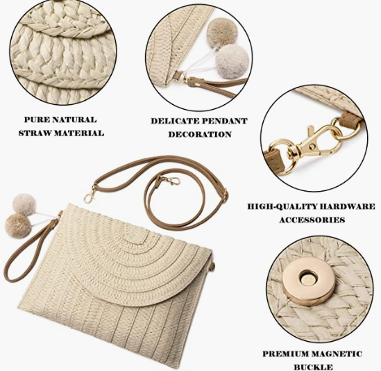 Beach Purse Envelope Woven Crossbody Bags