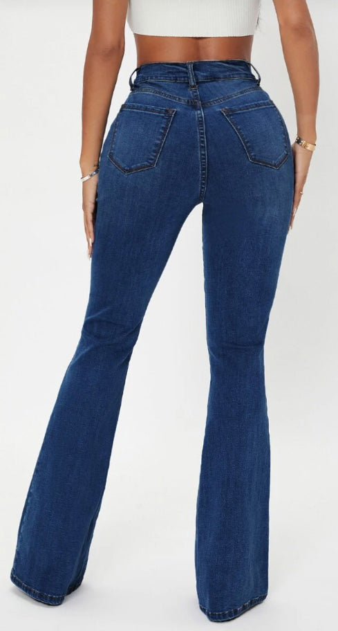 Curvy High Waist Flare Leg Jeans