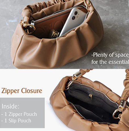 Women Shoulder Handbag Soft Vegan Leather With Chain Cross, body Bag