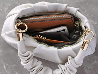 Women Shoulder Handbag Soft Vegan Leather With Chain Cross, body Bag