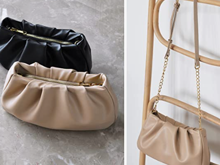 Women Shoulder Handbag Soft Vegan Leather With Chain Cross, body Bag