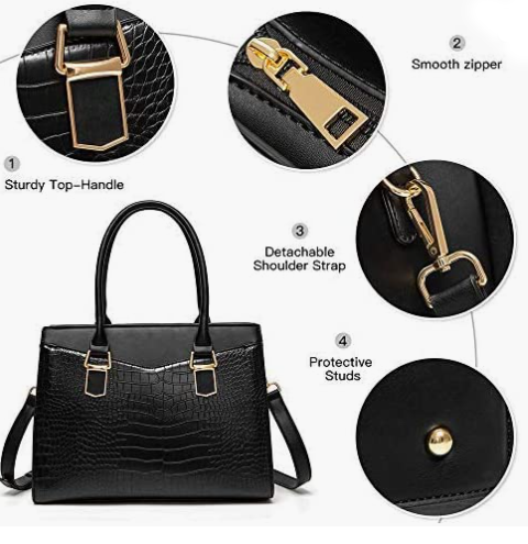 REAL LEATHER Women’s Handbag Designer Satchel Purse