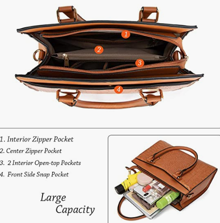 REAL LEATHER Women’s Handbag Designer Satchel Purse