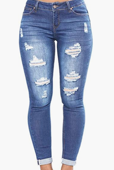 Skinny Stretch Ripped Jeans