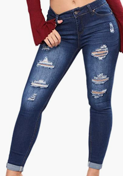 Skinny Stretch Ripped Jeans