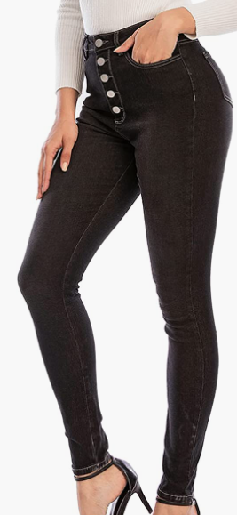 Womens Skinny Fit Jeans Stretch High Waist Denim Jeggings with Pockets