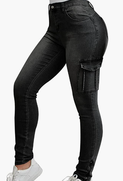 Jeans for Women Stretch Skinny Flap Pocket High Waist Shaping