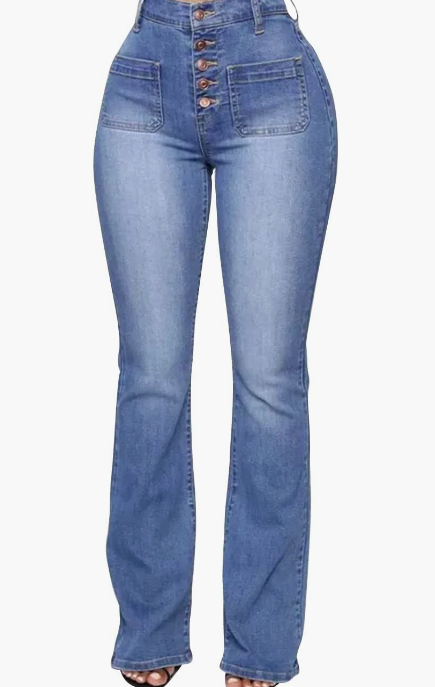 Sexy Ripped Mid Waist Bell Bottom