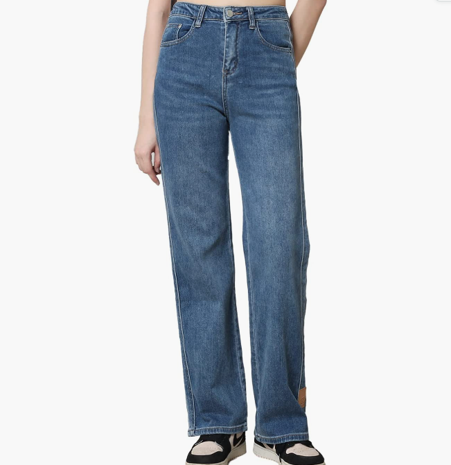 Jeans for Women High Waist Stretch Cropped Straight Leg