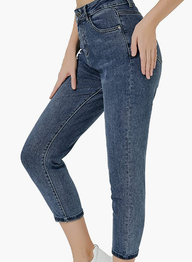 Jeans for Women High Waist Stretch Cropped Straight Leg