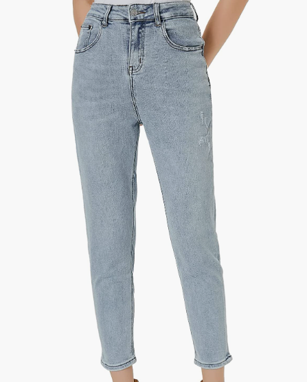 Jeans for Women High Waist Stretch Cropped Straight Leg